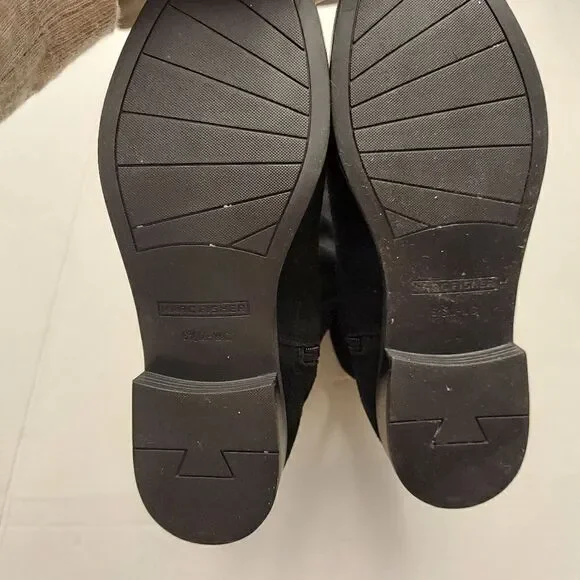 MARC FISHER Secrit Black Suede Studded  Medium Calf Tall Boots - Picture 9 of 15